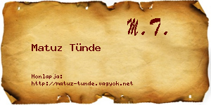 Matuz Tünde névjegykártya